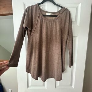 Altar'd State Cocoa Long Sleeve Tee